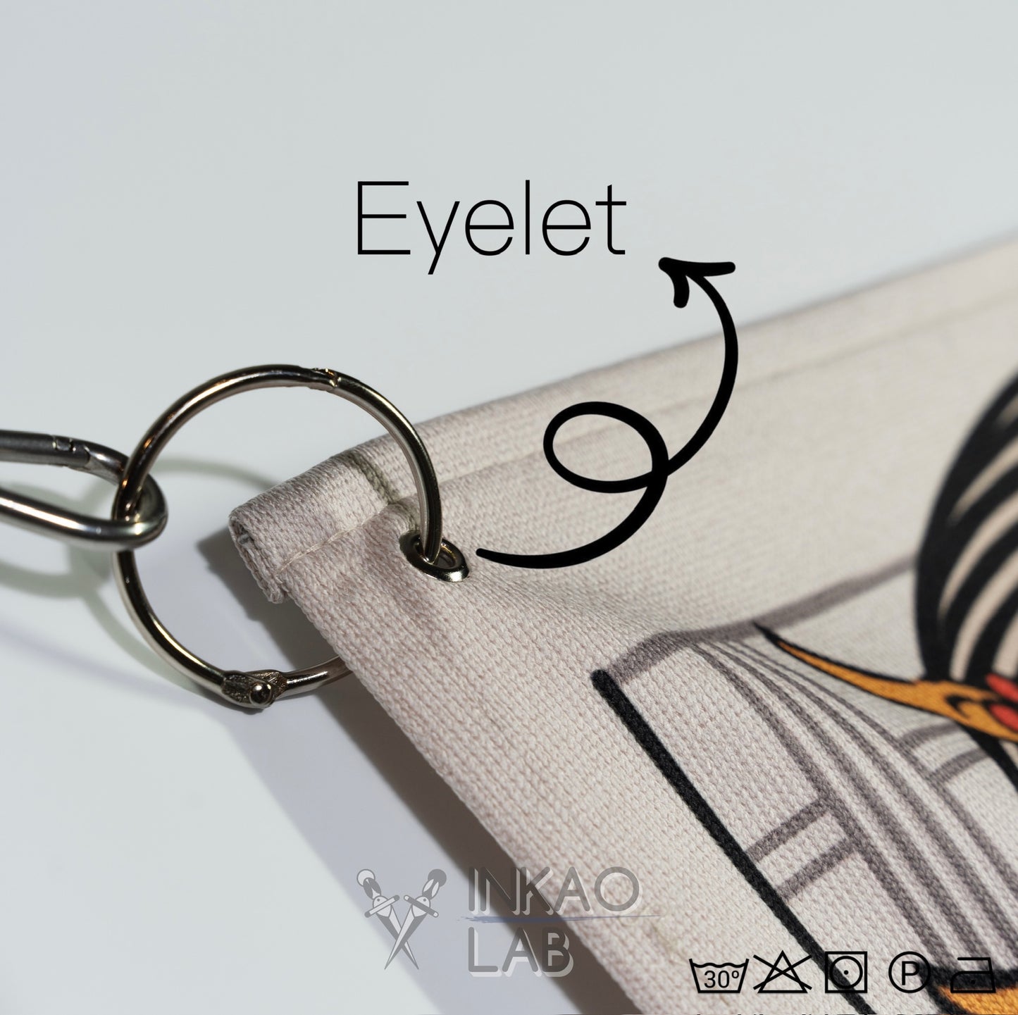 Japanese Decorative Fabric - Traditional Design with Mythological Figure