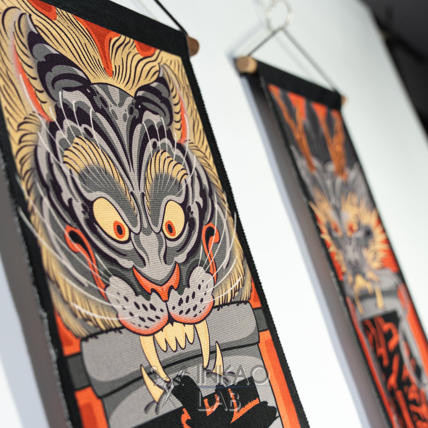Japanese Decorative Banner - Traditional Style (Tiger / Dragon)